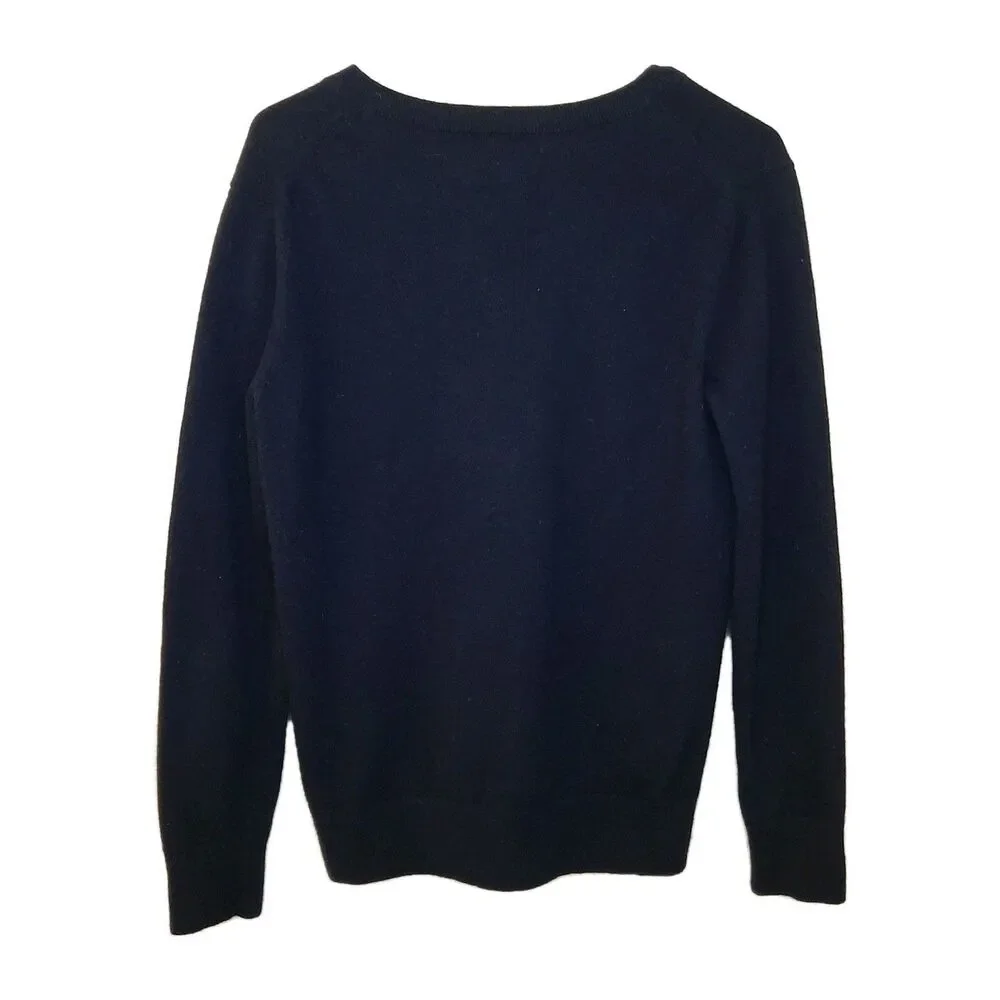 Vince Sweater Black Women Size XS 100% Cashmere Pullover V-Neck Long Sleeves - Picture 9 of 11